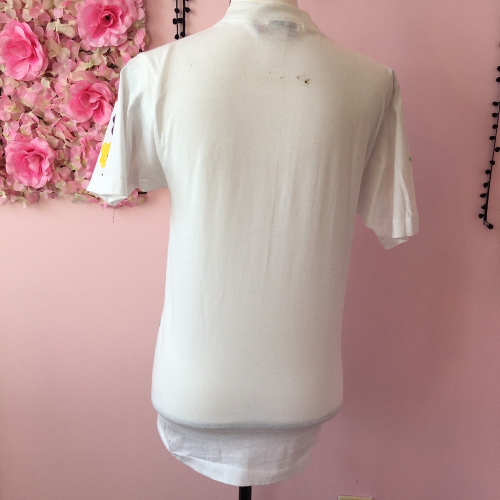 Flower floral rainbow tee shirt white - Picture 5 of 7
